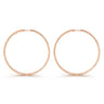 14K Rose Gold French Pave 70mm Round Inside Out Diamond Classic Hoop Earrings - 1.8 ct