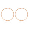 14K Rose Gold French Pave 70mm Round Inside Out Diamond Classic Hoop Earrings - 2.55 ct
