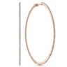 14K Rose Gold French Pave 80mm Round Inside Out Diamond Hoop Earrings - 1.9 ct