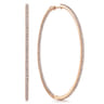 14K Rose Gold French Pave 80mm Round Inside Out Diamond Hoop Earrings - 3.6 ct