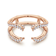 14K Rose Gold French Pave Set Diamond Ring Enhancer