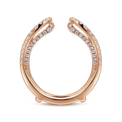 14K Rose Gold French Pave Set Diamond Ring Enhancer