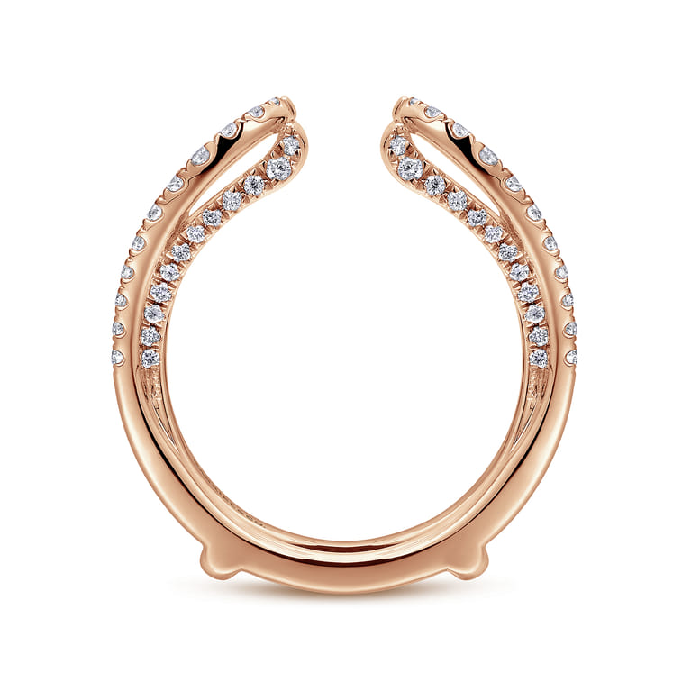 Enhancer Wedding Ring in 14k Rose Gold with Round Natural Diamond at Gabriel & Co. - Shot 2
