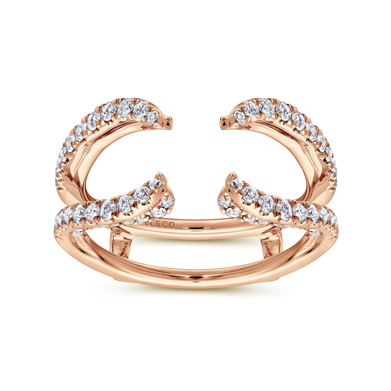 Enhancer Wedding Ring in 14k Rose Gold with Round Natural Diamond at Gabriel & Co. - Shot 4