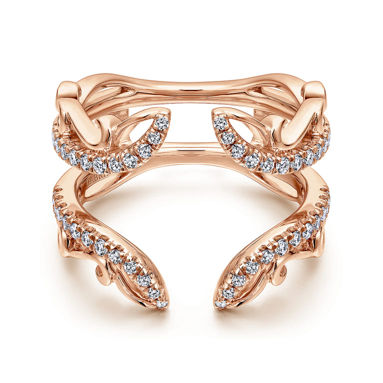 Enhancer Wedding Ring in 14k Rose Gold with Round Natural Diamond at Gabriel & Co. - Shot 1