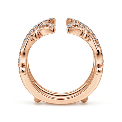 14K Rose Gold French Pave Set Diamond Ring Enhancer