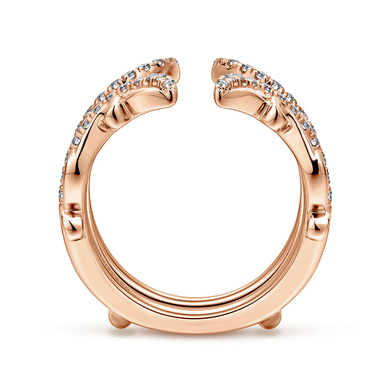 Enhancer Wedding Ring in 14k Rose Gold with Round Natural Diamond at Gabriel & Co. - Shot 2