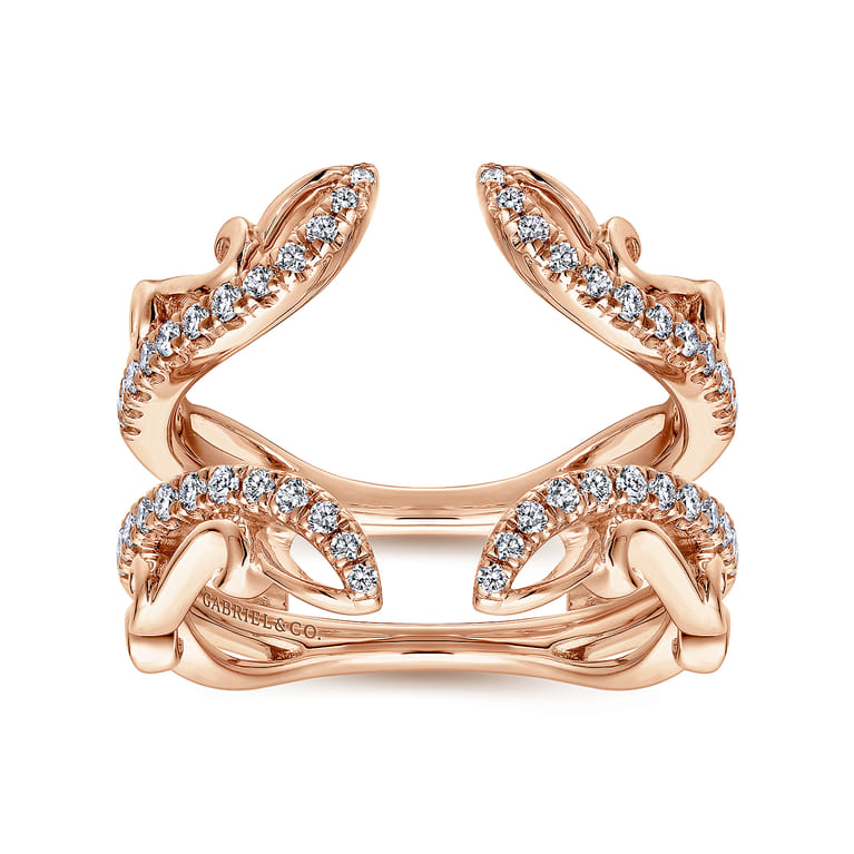 Enhancer Wedding Ring in 14k Rose Gold with Round Natural Diamond at Gabriel & Co. - Shot 4