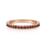 14K Rose Gold Garnet Stackable Ring