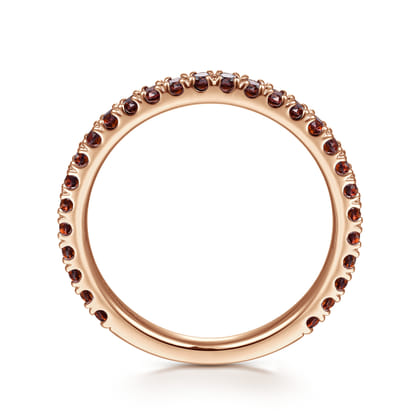 14K Rose Gold Garnet Stackable Ring