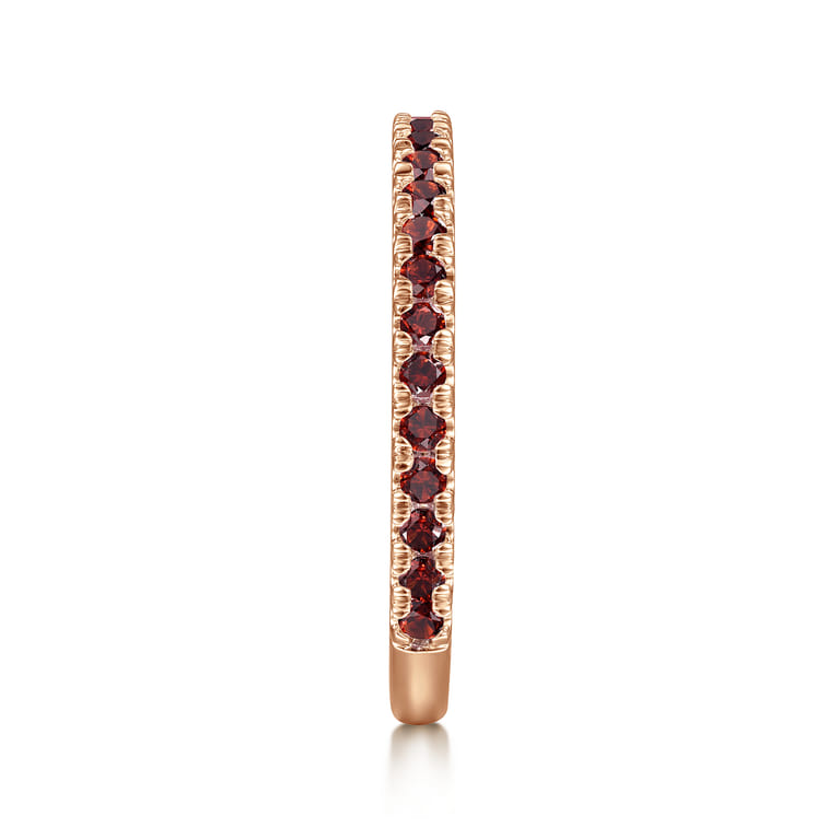 14K Rose Gold Garnet Stackable Ring - Shot 4
