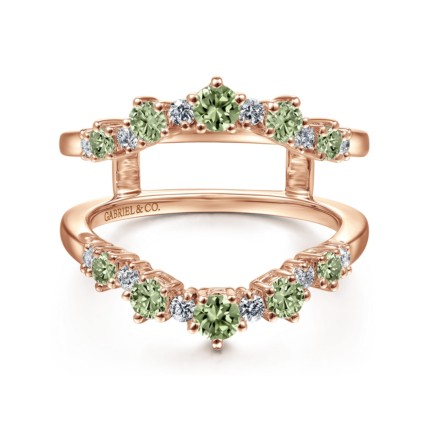 Enhancer Wedding Ring in 14k Rose Gold with Round  at Gabriel & Co. - Shot 1