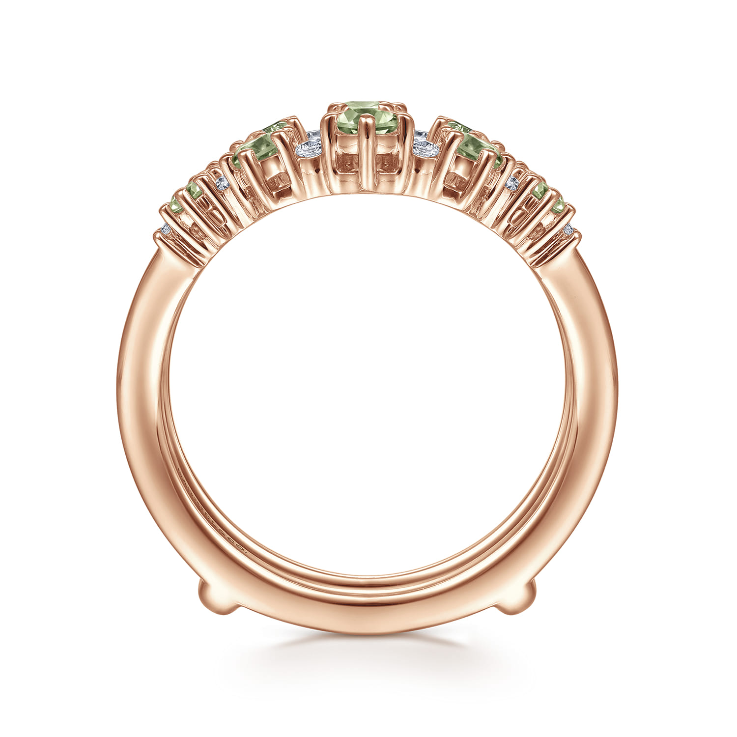 Enhancer Wedding Ring in 14k Rose Gold with Round  at Gabriel & Co. - Shot 2