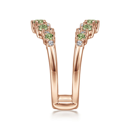 14K Rose Gold Green Sapphire and Diamond Ring Enhancer