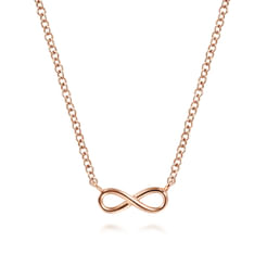 14K Rose Gold Infinity Pendant Necklace