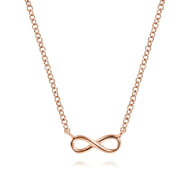 14K Rose Gold Infinity Pendant Necklace