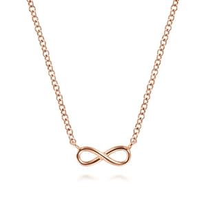 14K Rose Gold Infinity Pendant Necklace