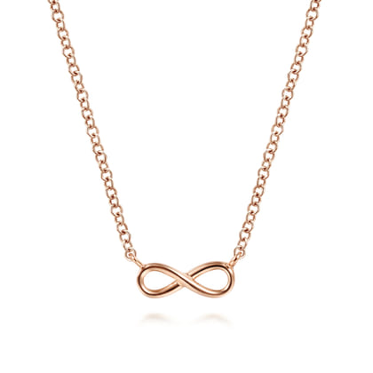 14K Rose Gold Infinity Pendant Necklace