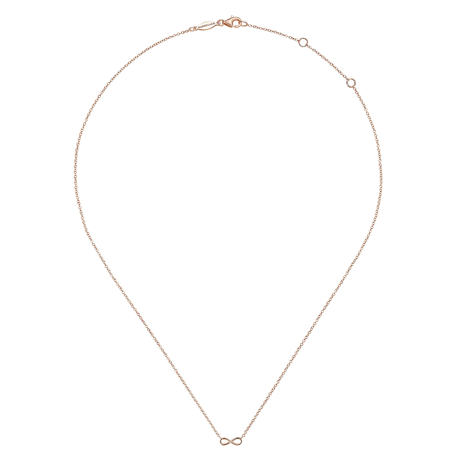 14K Rose Gold Infinity Pendant Necklace - Shot 2