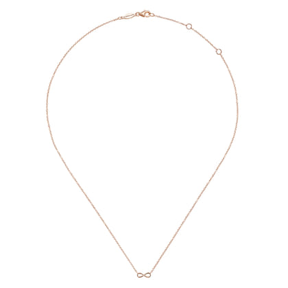 14K Rose Gold Infinity Pendant Necklace