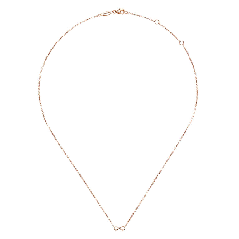 14K Rose Gold Infinity Pendant Necklace - Shot 2