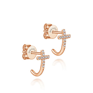 14K-Rose-Gold-J-Curve-Diamond-Cross-Stud-Earrings2