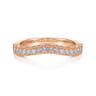 14K Rose Gold Knife Edge Matching Diamond Wedding Band - 0.25 ct