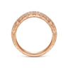 14K Rose Gold Knife Edge Matching Diamond Wedding Band - 0.25 ct
