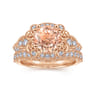 14K Rose Gold Knife Edge Matching Diamond Wedding Band - 0.25 ct