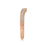 14K Rose Gold Knife Edge Matching Diamond Wedding Band - 0.25 ct