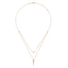 14K Rose Gold Layered Pave Diamond Bar and Spike Pendant Necklace - 0.23 ct