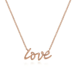 14K Rose Gold Love Necklace