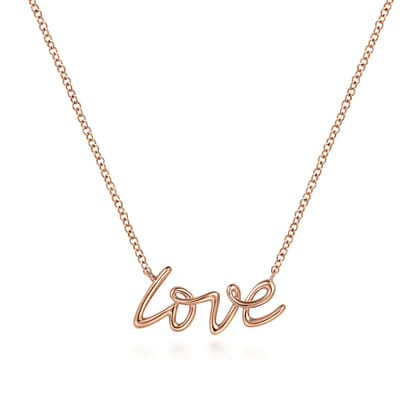 14K Rose Gold Love Necklace