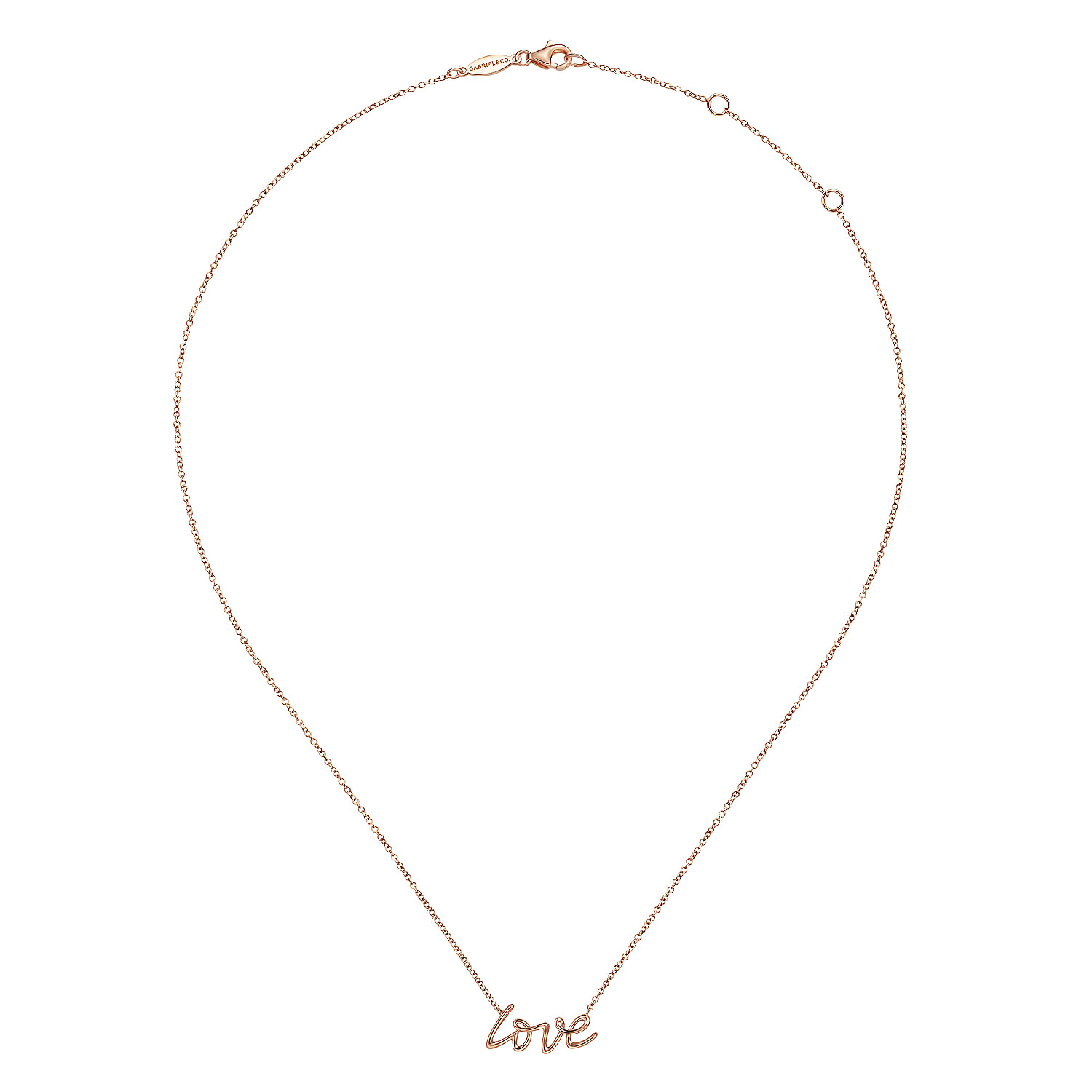14K Rose Gold Love Necklace @ $500. Shop Necklaces | Gabriel