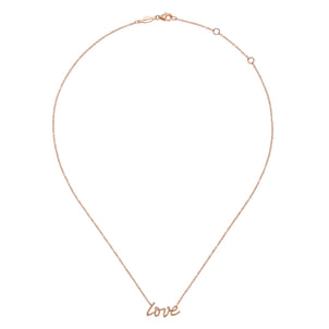 14K Rose Gold Love Necklace