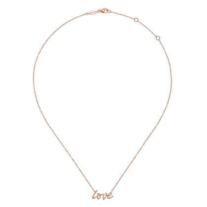 14K Rose Gold Love Necklace