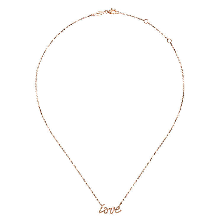 14K Rose Gold Love Necklace