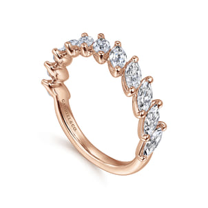 14K Rose Gold Marquise Diamond Anniversary Band