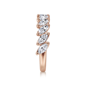 14K Rose Gold Marquise Diamond Anniversary Band