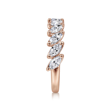 14K Rose Gold Marquise Diamond Anniversary Band