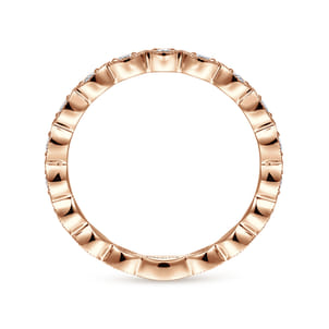 14K Rose Gold Marquise Station Diamond Stackable Ring