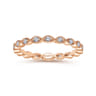14K Rose Gold Marquise Station Diamond Stackable Ring - 0.25 ct