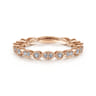 14K Rose Gold Marquise and Round Station Diamond Ring - 0.25 ct