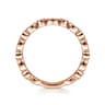 14K Rose Gold Marquise and Round Station Diamond Ring - 0.25 ct