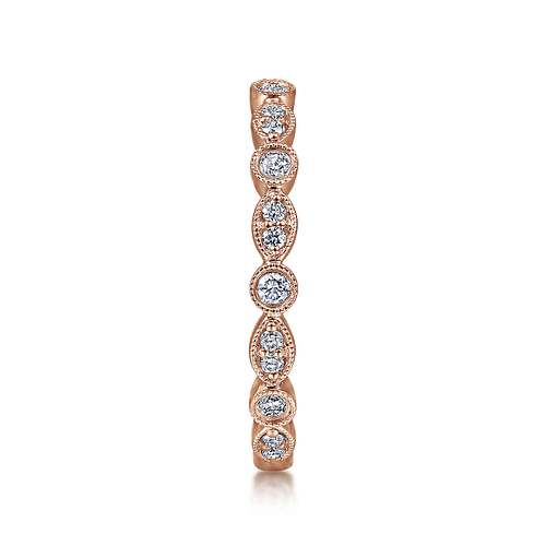 14K Rose Gold Marquise and Round Station Diamond Ring - 0.25 ct - Shot 4