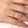 14K Rose Gold Marquise and Round Station Diamond Ring - 0.25 ct