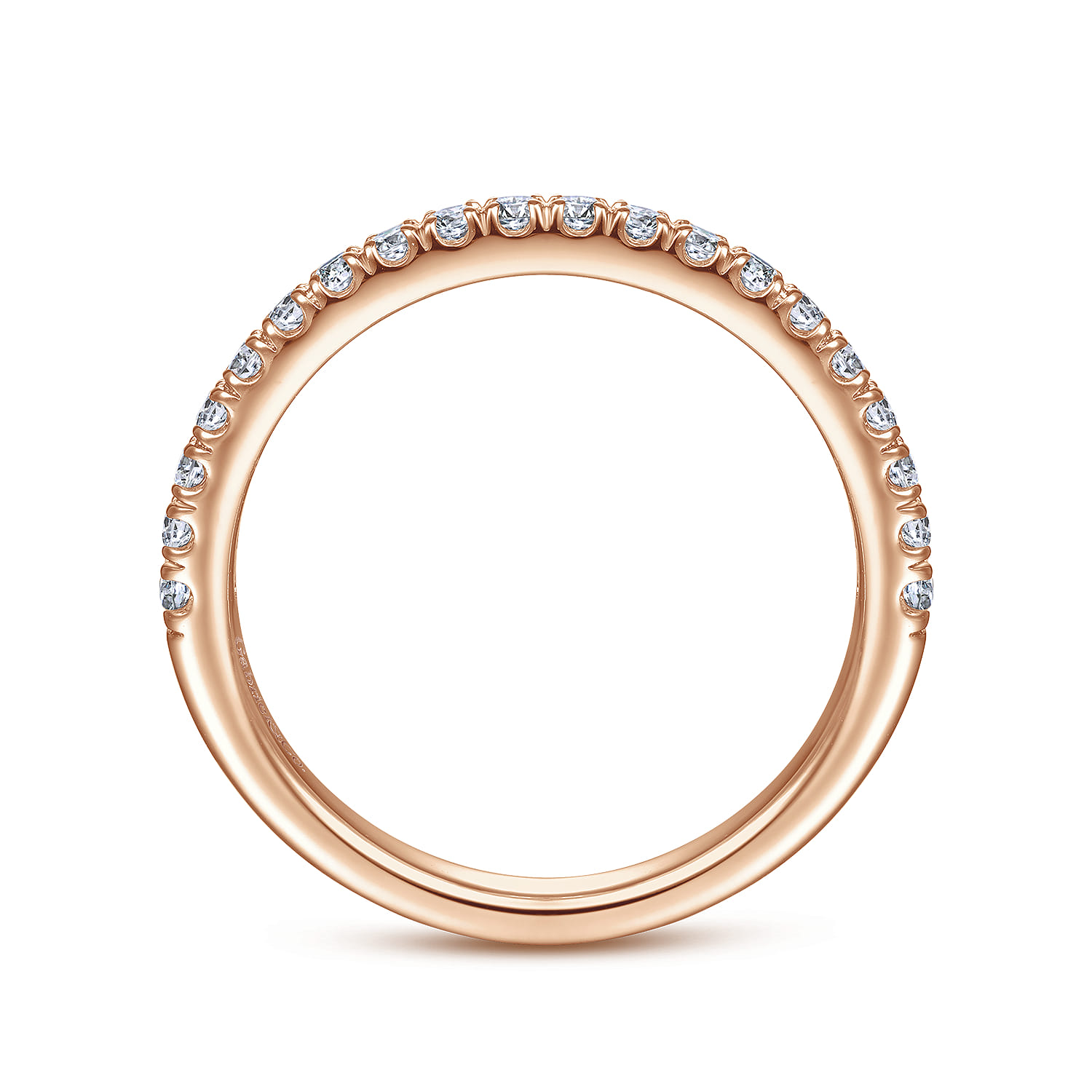14K Rose Gold Matching Diamond Wedding Band - 0.28 ct - Shot 2