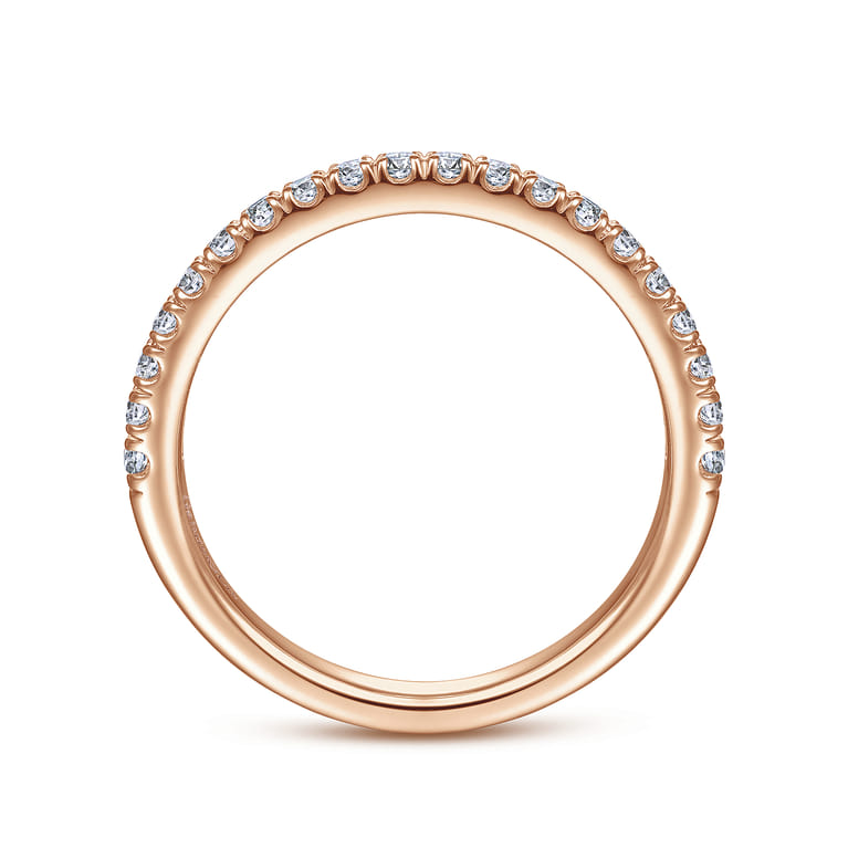 14K Rose Gold Matching Diamond Wedding Band - 0.28 ct - Shot 2