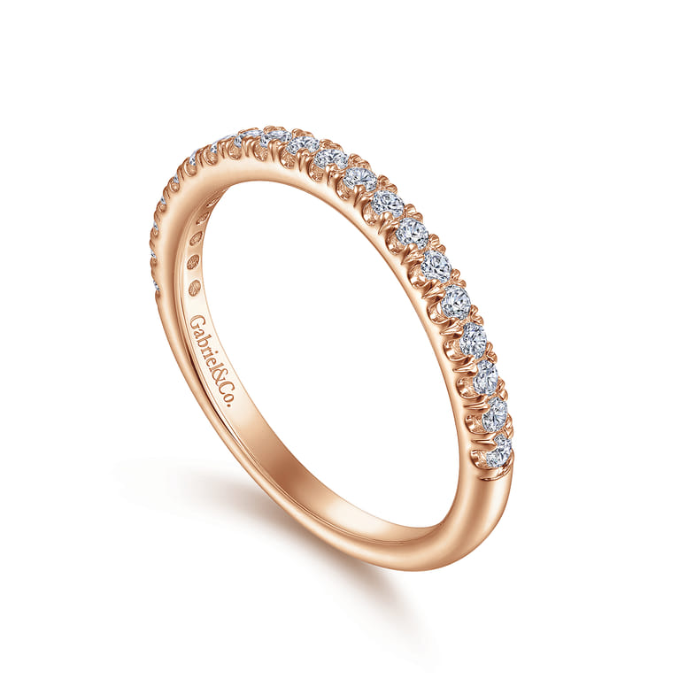 14K Rose Gold Matching Diamond Wedding Band - 0.28 ct - Shot 3