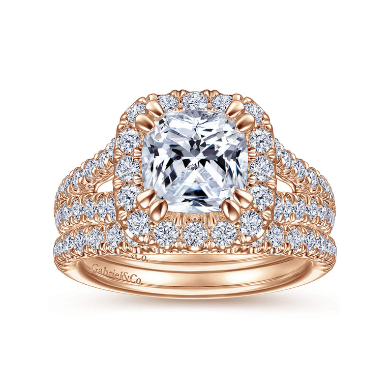 14K Rose Gold Matching Diamond Wedding Band - 0.28 ct - Shot 4